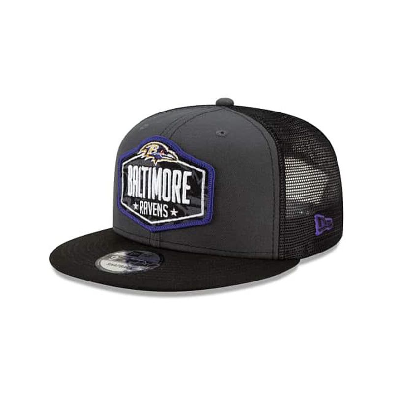 NFL Baltimore Ravens Draft 9Fifty Snapback (OJH5169) - Grey New Era Caps